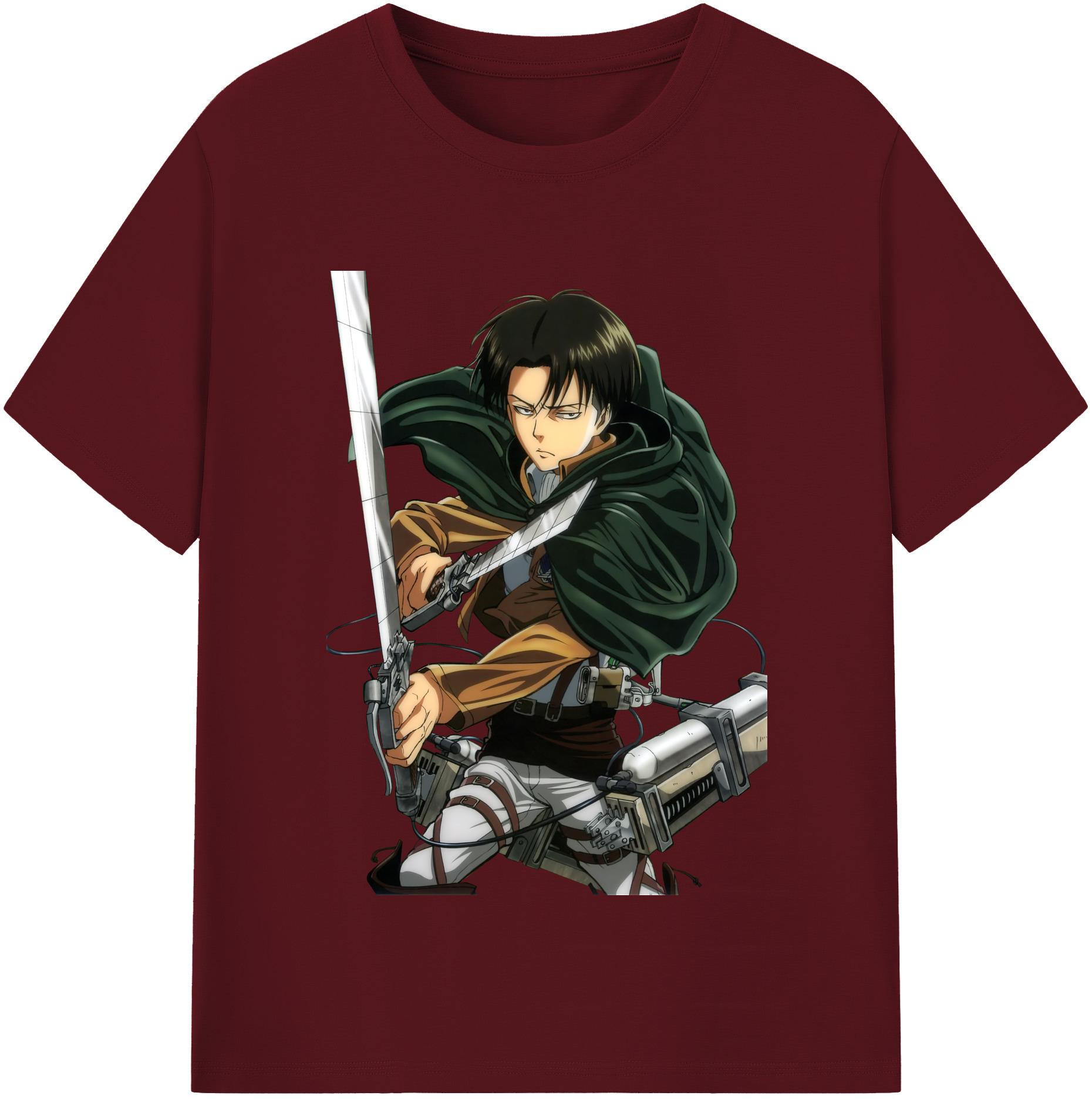 （画像用） 進撃の巨人 リヴァイ·アッカーマン Attack on Titan Levi Ackerman 綿100％半袖Tシャツ（フロントプリント）